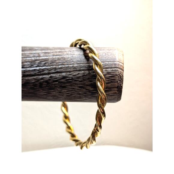 Twisted Gold Tone Bangle Bracelet - Picture 1 of 3
